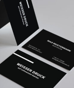 Visitenkarten - Weißdruck auf schwarzem Karton