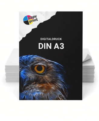 Digitaldruck im Format DIN A3 in Farbe oder Schwarz-Weiß für Dokumente und Unterlagen.