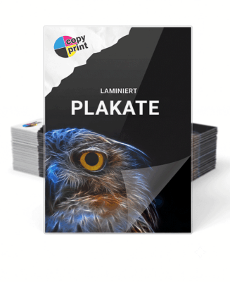 Plakate mit Schutzlaminat im Format DIN A2, A1, A0 oder Sonderformaten in Farbe oder Schwarz-Weiß.