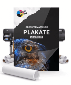 Plakate mit Schutzlaminat im Format DIN A2, A1, A0 oder Sonderformaten in Farbe oder Schwarz-Weiß.